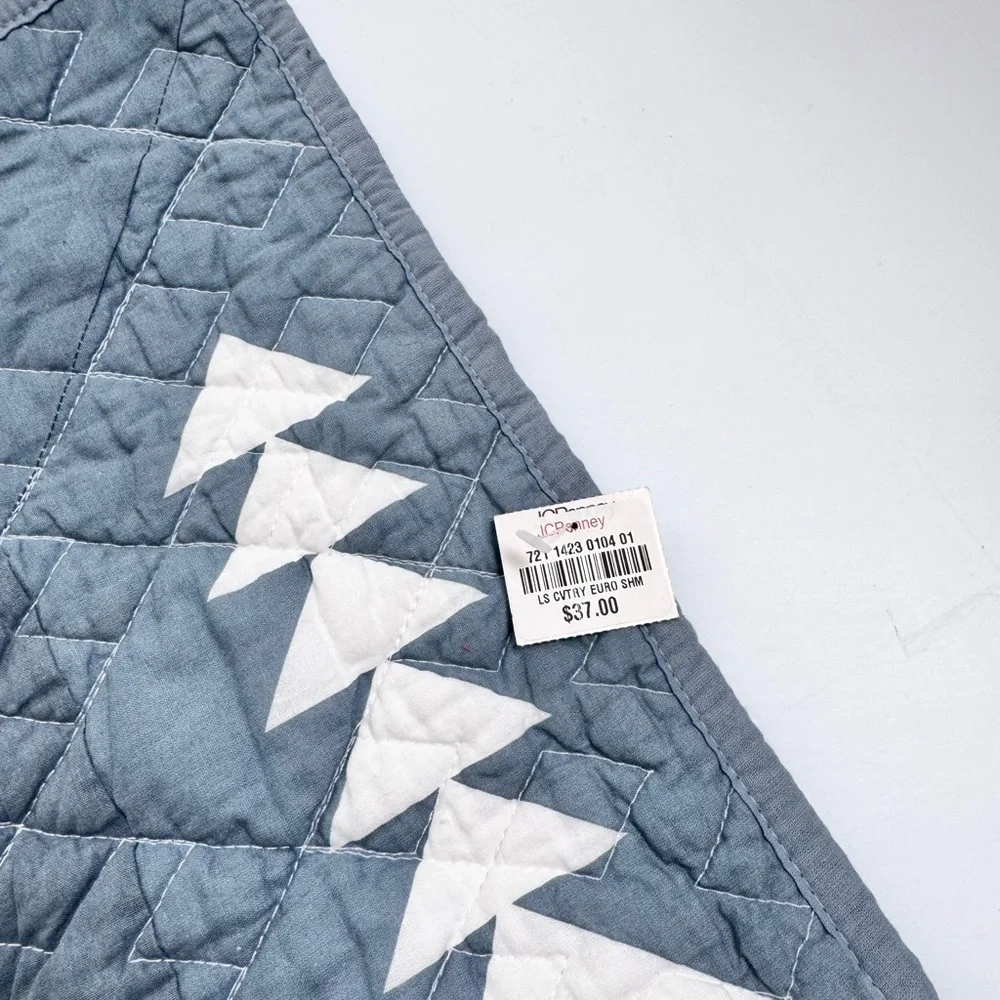 NWT Linden Street Coventry Blue and White Quilted Euro Sham